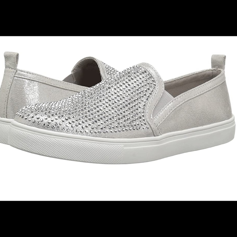 Carlos Santana Silver Crystal Slip-On Sneakers